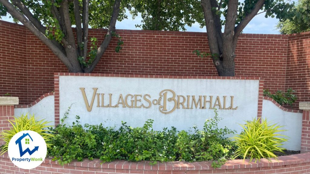 Signage at the entrance to the Villages of Brimhall neighborhood in Bakersfield.