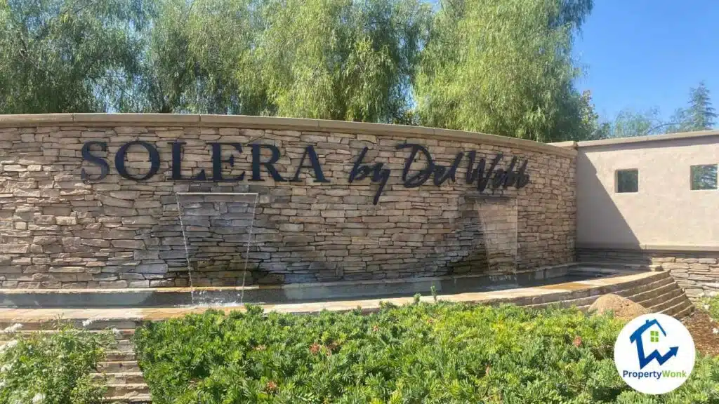 Signage at the entrance to the Solera at Kern Canyon neighborhood in Bakersfield.