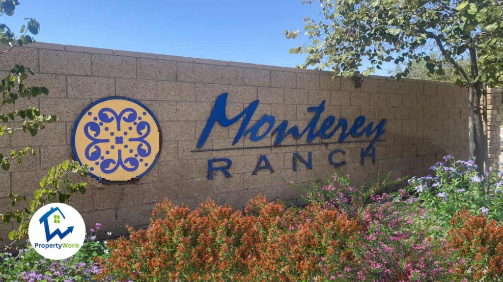 Signage at the entrance to the Monterey Ranch neighborhood in Bakersfield.