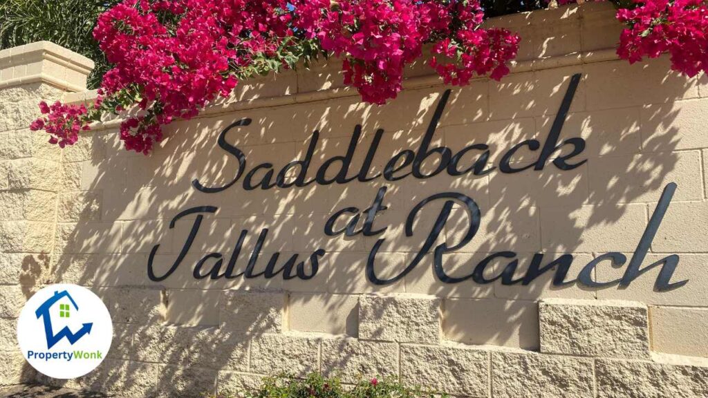 Signage at the entrance to the Saddleback at Tallus Ranch neighborhood in Bakersfield.