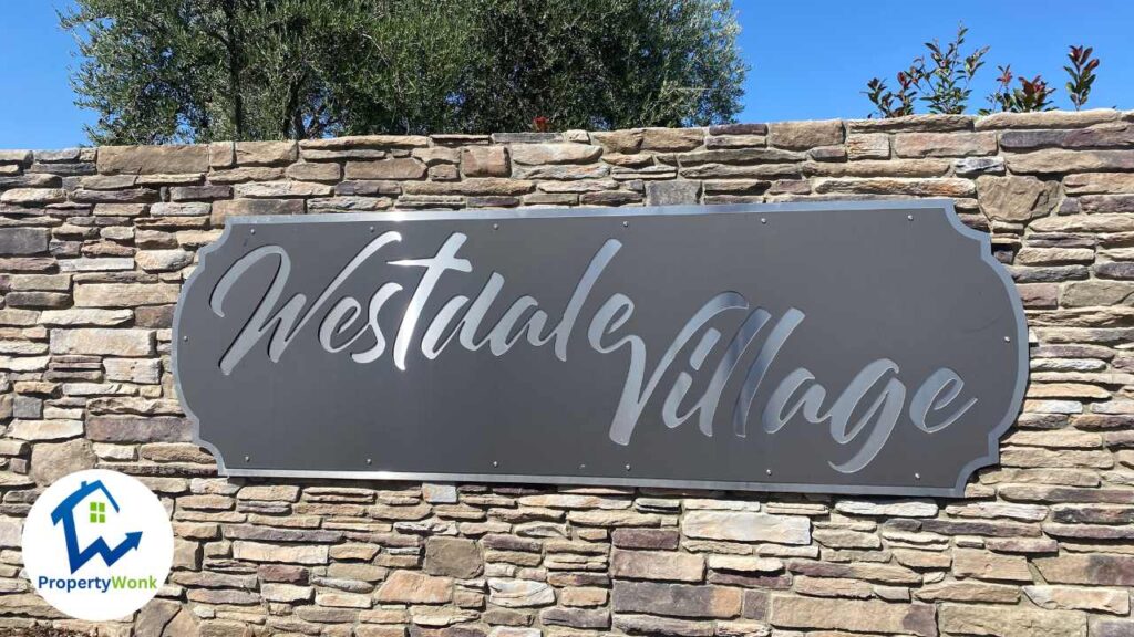 Signage at the entrance to the Westdale Village neighborhood in Bakersfield.