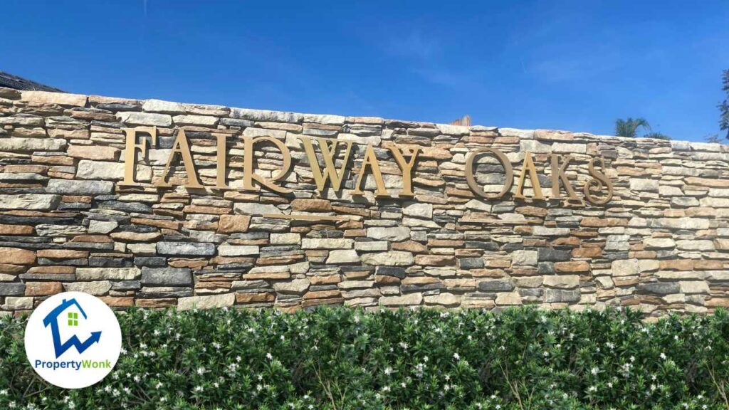 Signage at the entrance to the Fairway Oaks South neighborhood in Bakersfield.