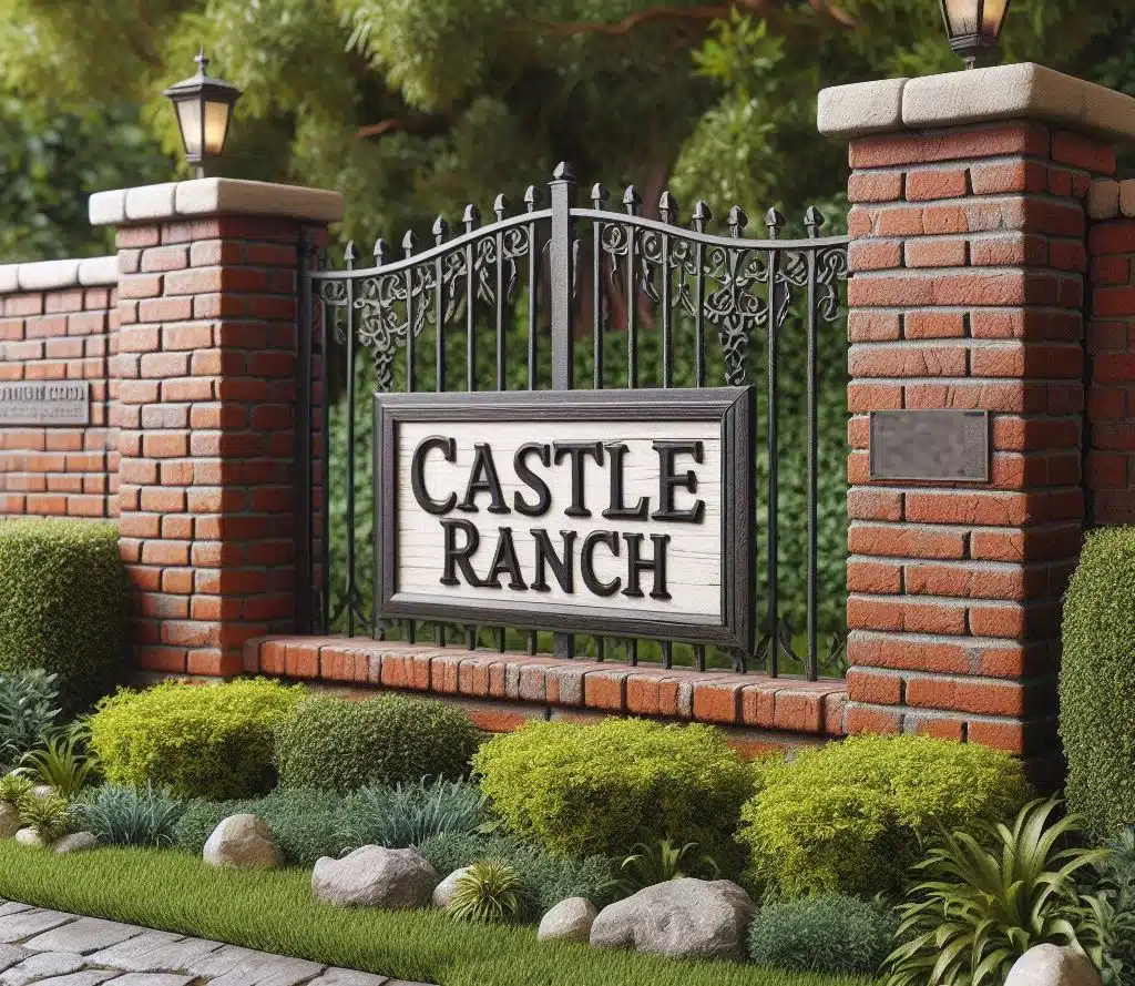 Signage for the Castle Ranch neighborhood in Bakersfield.