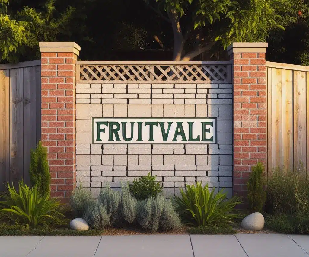 Signage for the Fruitvale neighborhood in Bakersfield.