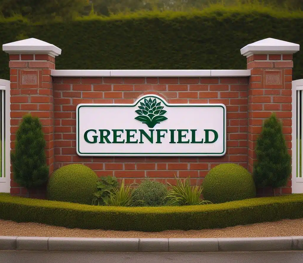 Signage for the Greenfield neighborhood in Bakersfield.