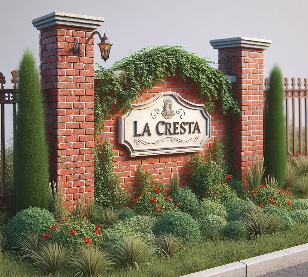 Signage for the La Cresta - Alta Vista neighborhood in Bakersfield.