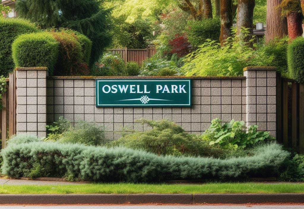 Signage for the Oswell Park neighborhood in Bakersfield.