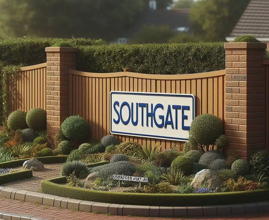 Signage for the Southgate neighborhood in Bakersfield.