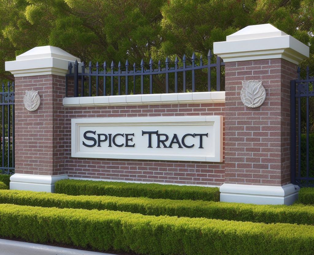 Signage for the Spice Tract neighborhood in Bakersfield.