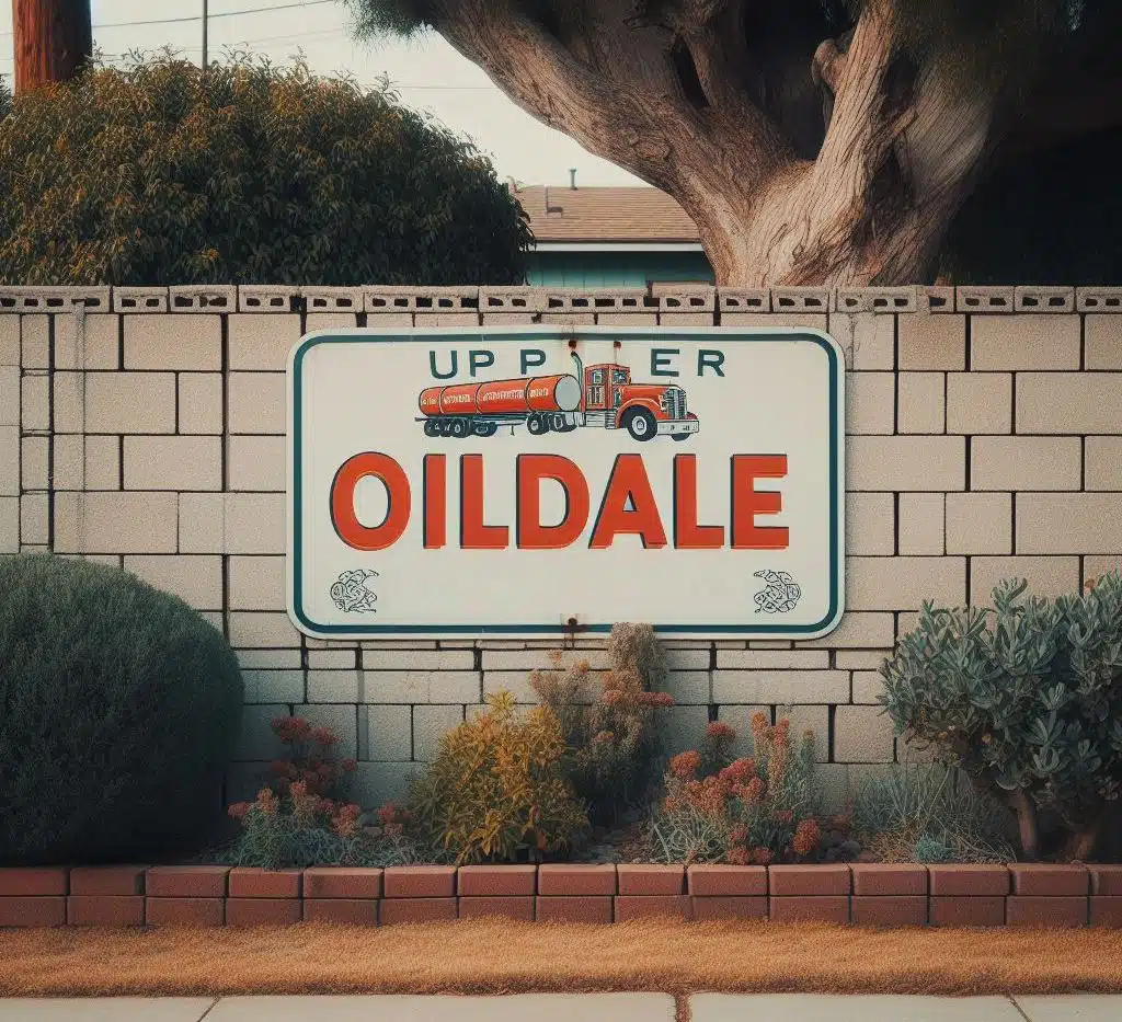 Signage for the Oildale Upper neighborhood in Bakersfield.