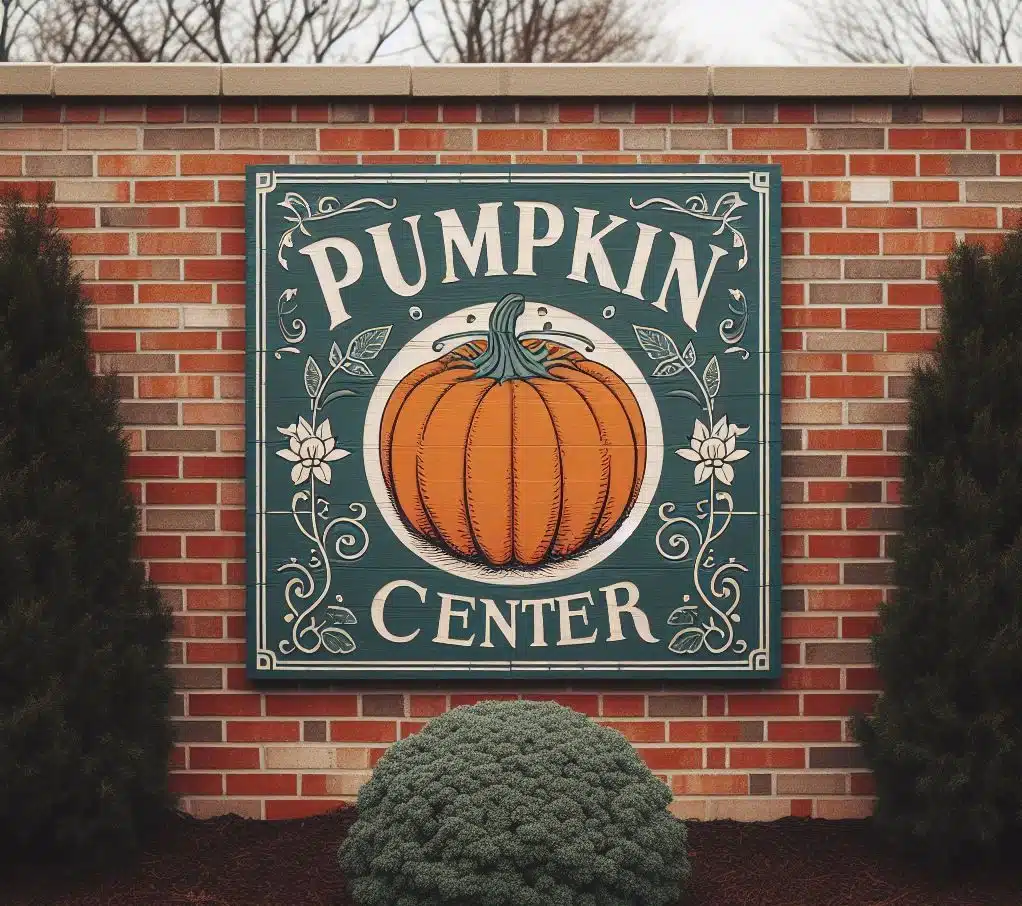 Signage for the Pumpkin Center neighborhood in Bakersfield.